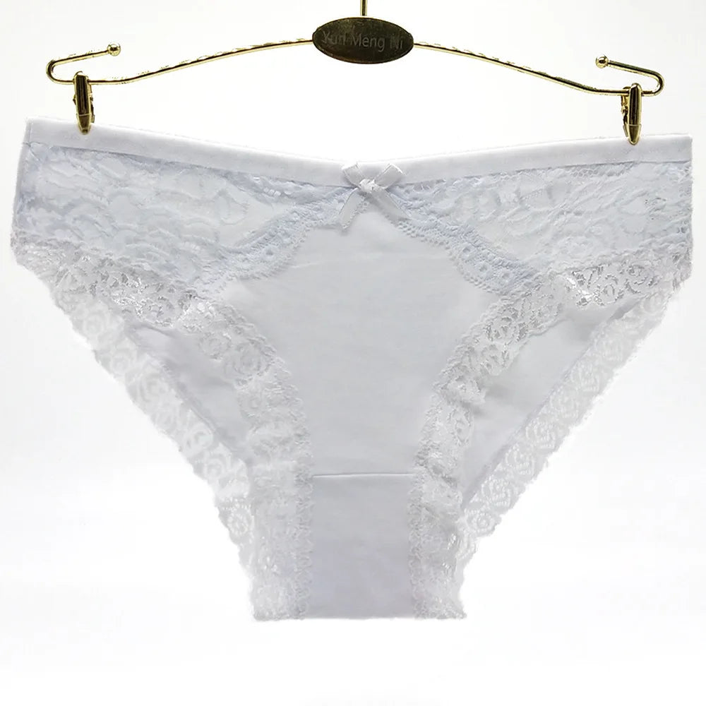 Women Underwear Cotton Sexy Lace Ladies Knickers Panties Low Waist Everyday Briefs 6 pcs/lot