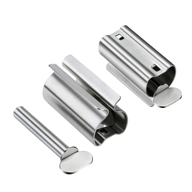Bathroom Accessories Set Rolling Toothpaste Squeezer Tube Stainless Steel Toothpaste Dispenser Toothpaste Cosmetic Storage Rack
