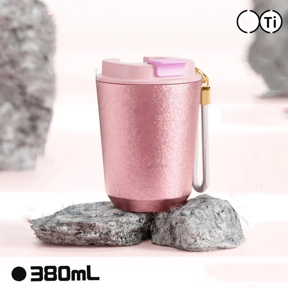 Titanium Liner Travel Coffee Mug Tumbler with Lid Reusable Insulated Thermal Cup Keep Cold Hot