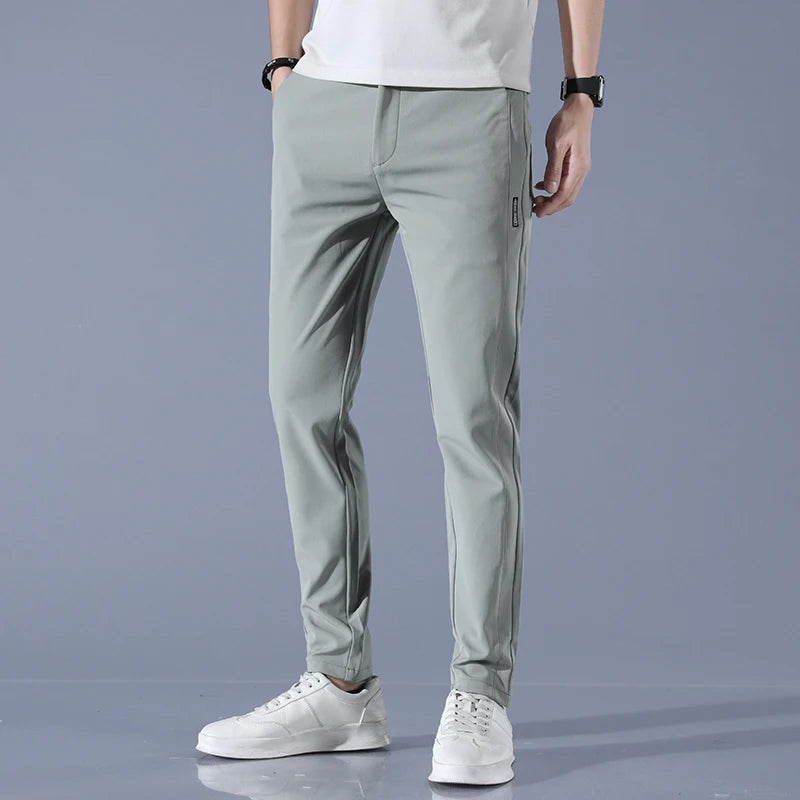 2025 Spring Summer Ultra-thin Men's Stretch Slim Straight Casual Pants High Quality Fashion Breathable Golf Sports Trousers