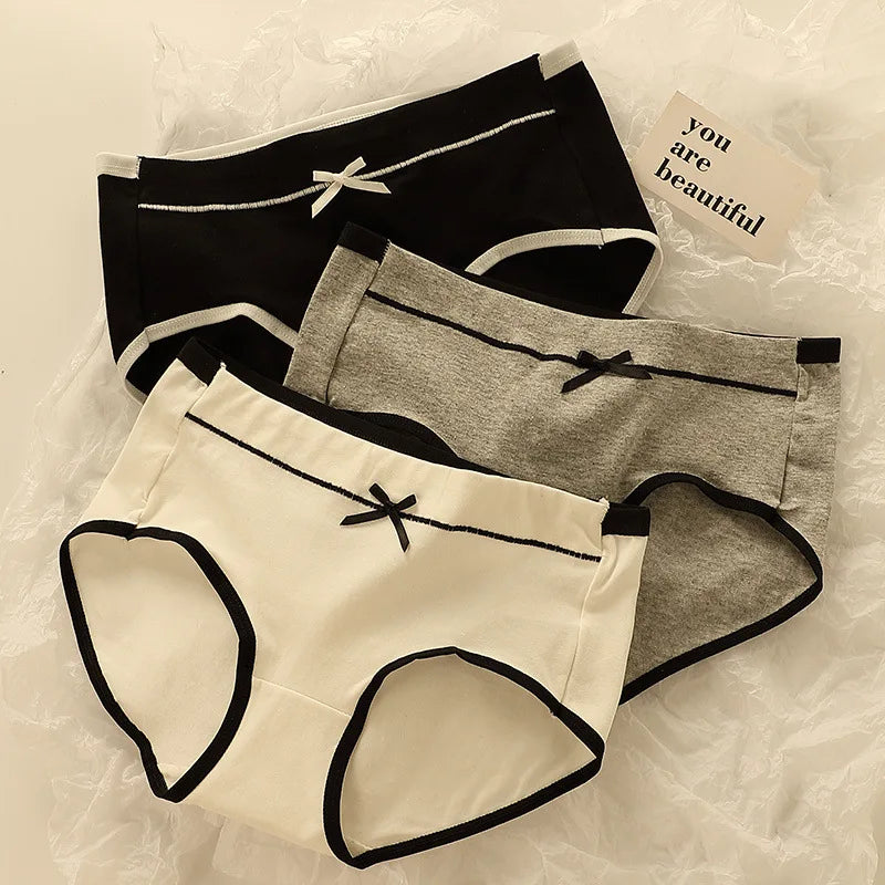 Women'S Underwear Set Breathable Full Panties For Girls Soft High Waist Briefs Student Style Pcs Antibacterial Ice Silk