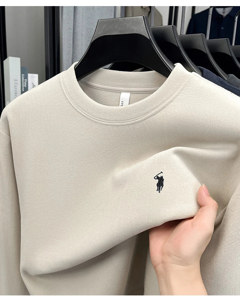 Luxury brand long sleeve T-shirt men's autumn Paul trendy exquisite pony embroidery pullover loose casual round neck sweatshirt