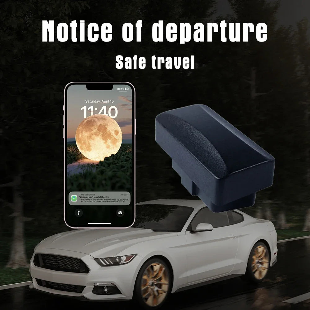 Car OBD Tracker With Find My APP for Apple IOS GPS Locator Vehicle Anti-lost Tracking Device Plug and Play Free App Monitor