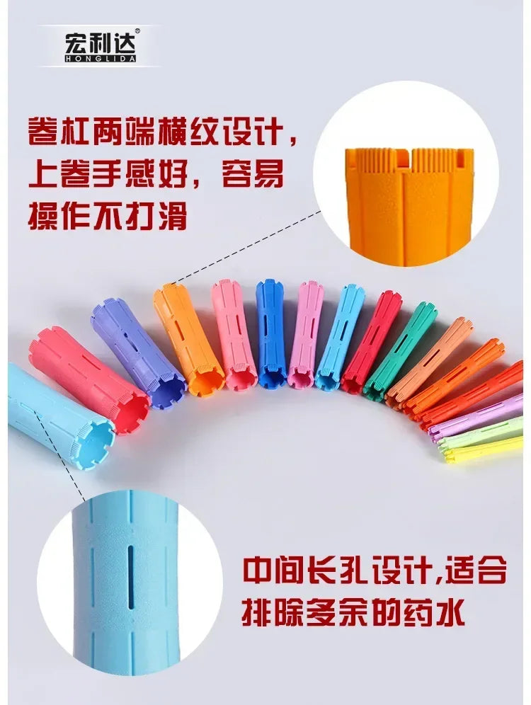Hair Perm Rods Cold Wave Rods Hair Curling Rollers Curlers Steel Pintail Comb Hair Curler No Heat for Women Long Short Hair