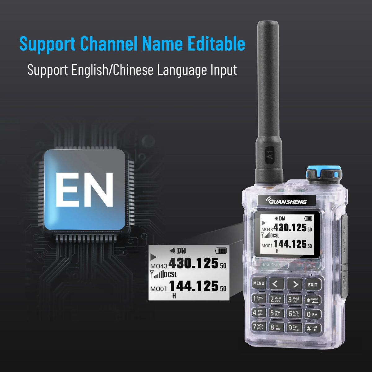 Quansheng UV-K1 Mini Walkie Talkie AM/FM Multi-Band Wireless Copy Frequency Long Range Type-C Charger For Camping UVK5 K6