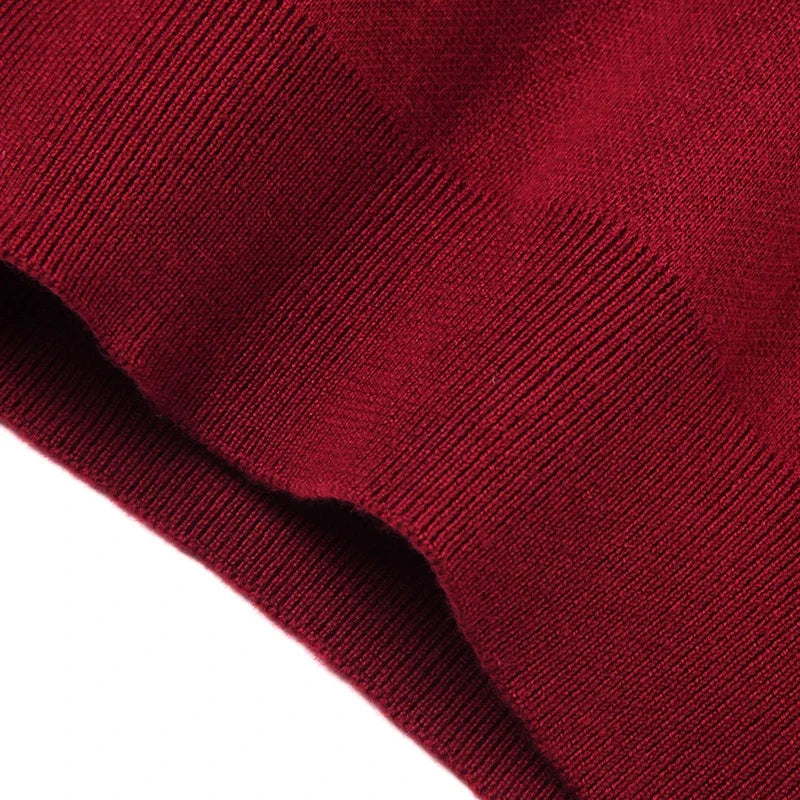 2026 Autumn Winter New Men's Solid Color V-neck Knitted Vest Casual Fashion Warm Sweater Versatile Top