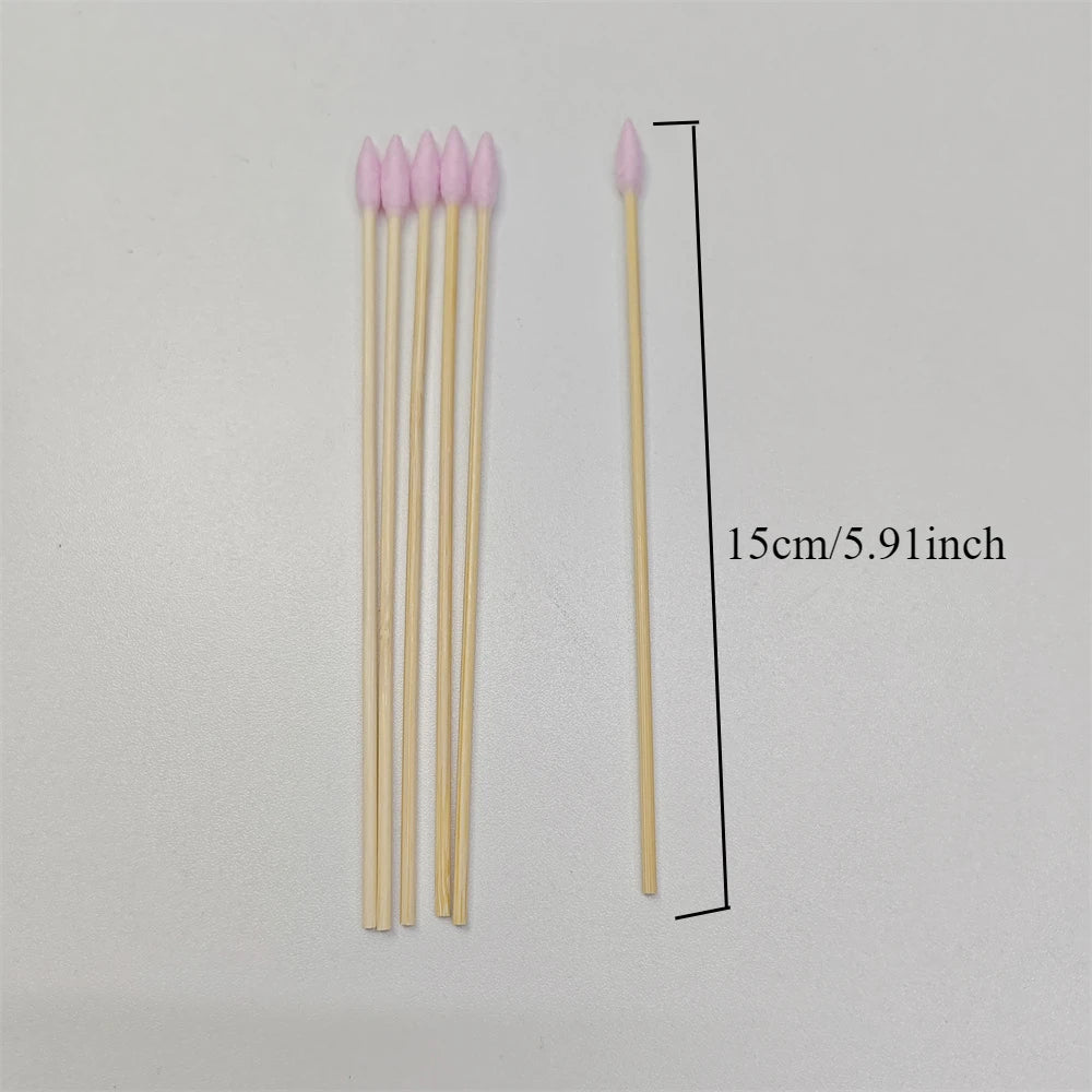 100/300/500pcs Double Pointed Cotton Swab Applicators - 6 Inch Long Cotton Swabs for Tattoo, Cleaning, Makeup & Ear Cleaning