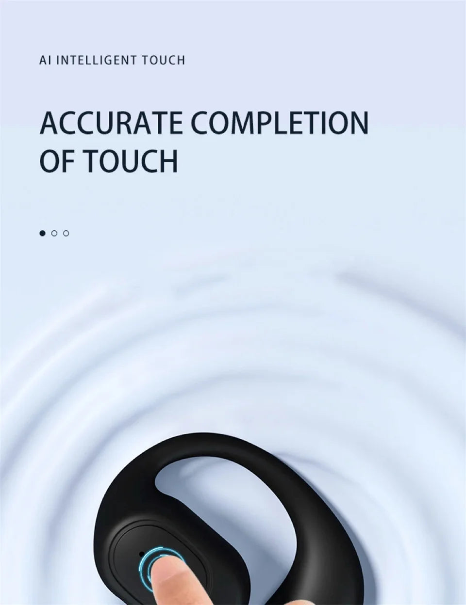 Single One Ear Hook Bone Conduction Bluetooth Headset Wireless Open Ear Headphones With Built-in Microphone Noise Canceling Hand