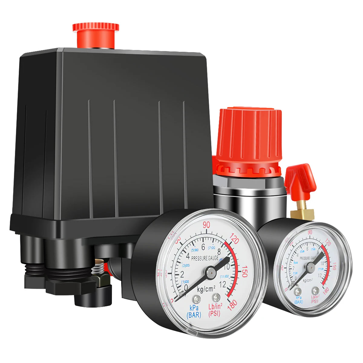 90-120PSI Air Compressor Pressure Switch Valve Control Manifold Regulator Gauges Safety Valve 1/4"BSP Air Compressor Parts