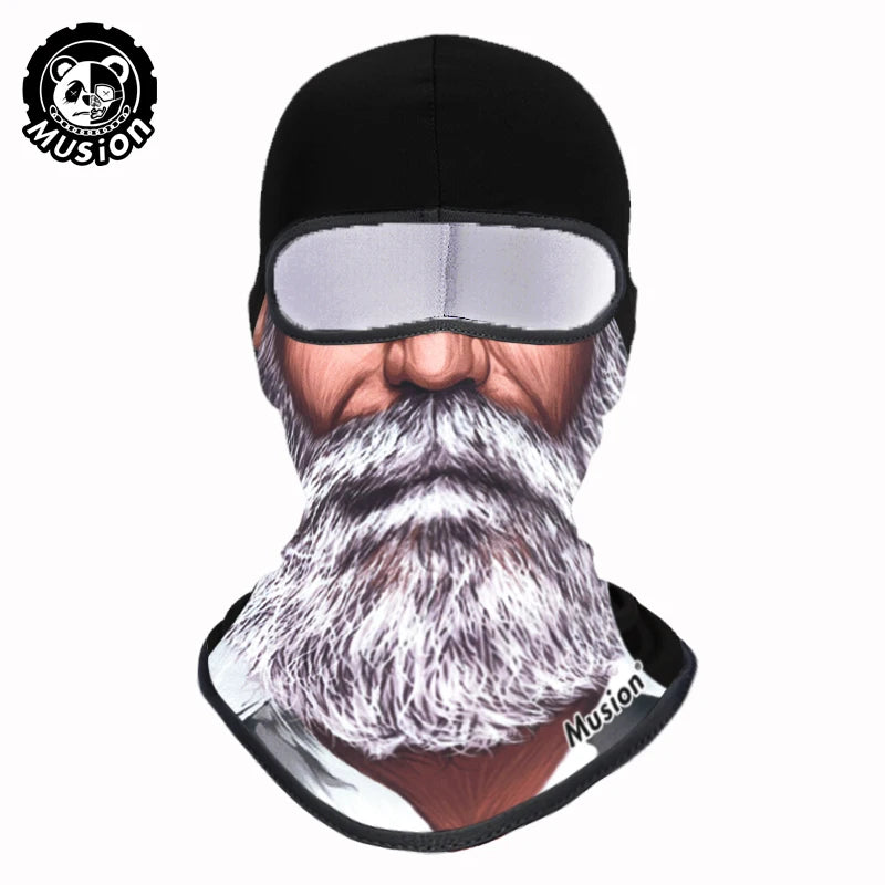 Musion Balaclava Helmet Liner Full Face Mask Skull Print Moto Topeng Muka Rider for Cycling and Riding Motorcycle