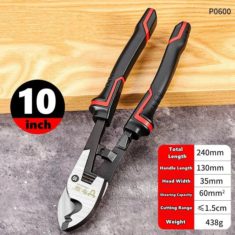 6/8/10 inch Cable Cutter Electrician Professional Wire Cable Cutter Stripper Pliers Hand Tool Cable Scissors Multifunctional