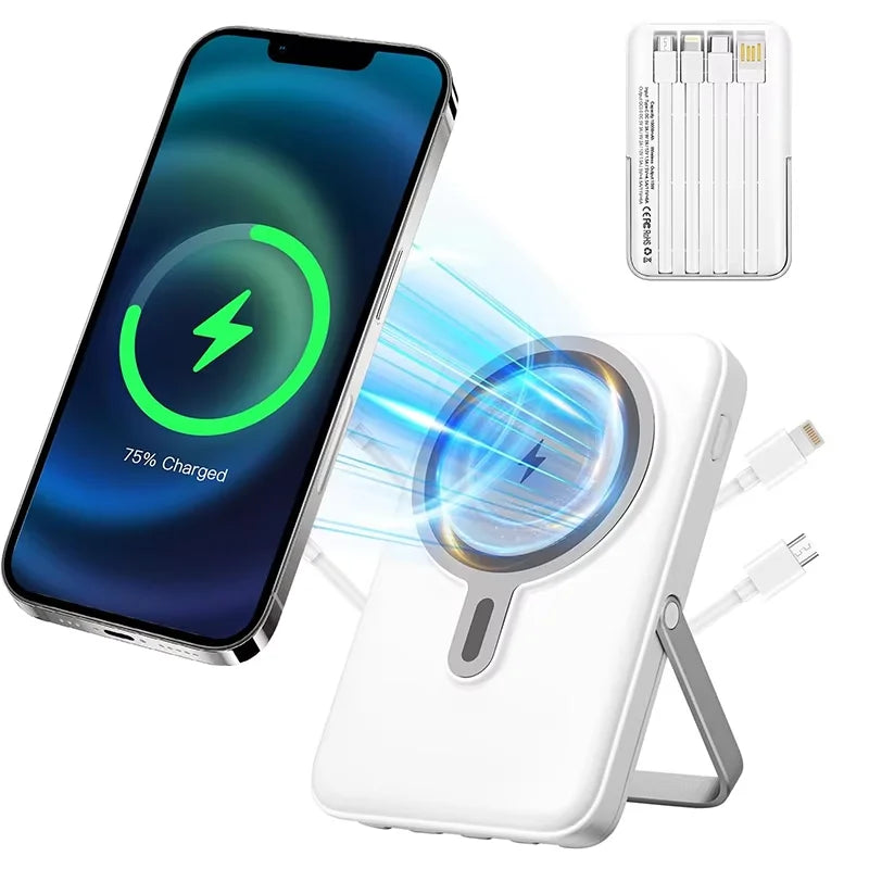 Power Bank 1000mAh Magnetic Battery Pack Power Bank with USB-C Cable 20W Fast Charging Ultra Slim