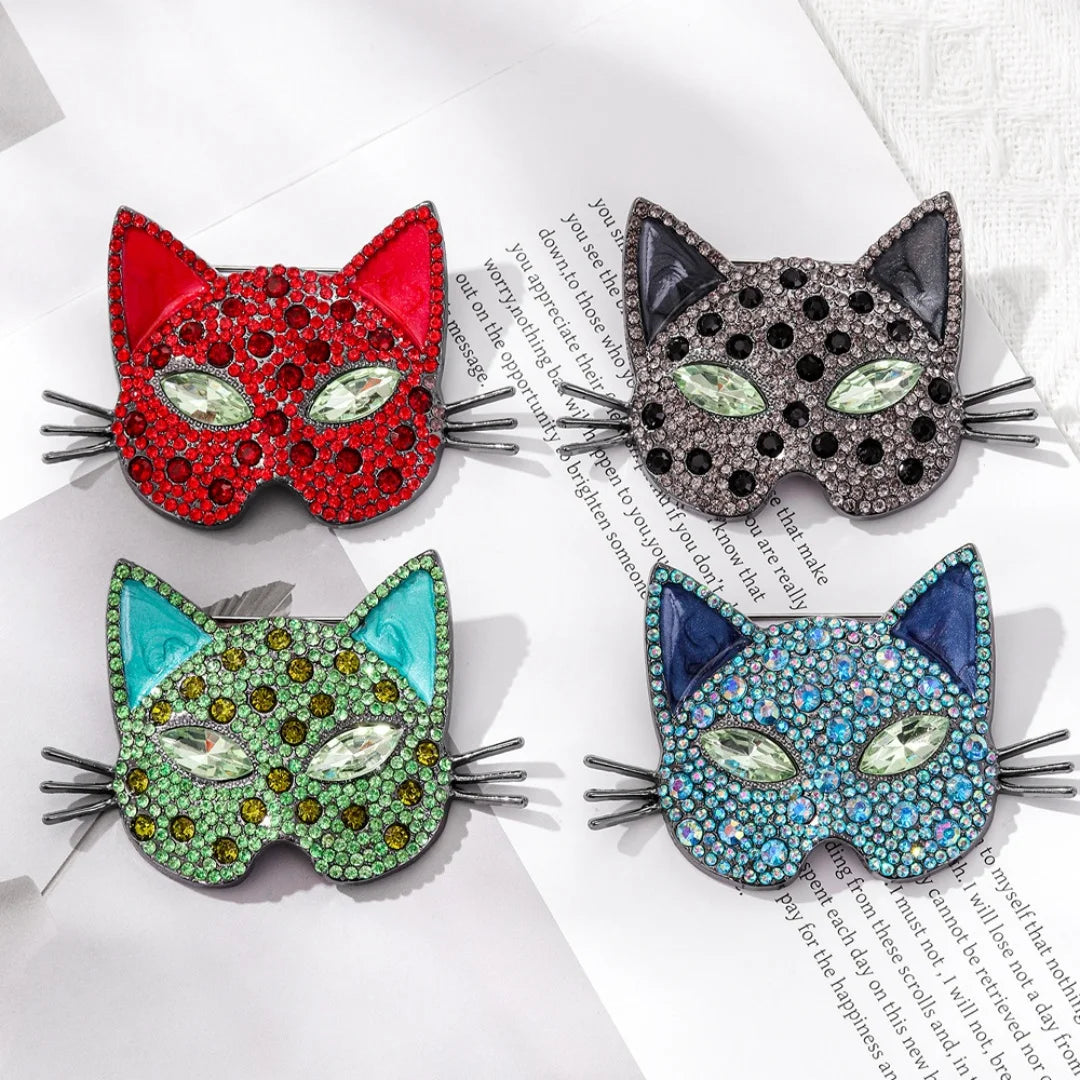 Baroque Luxury Cat and Fox-Face Design Brooches for Men and Women, Jewelry, Fashion Accessories, and Party Gifts
