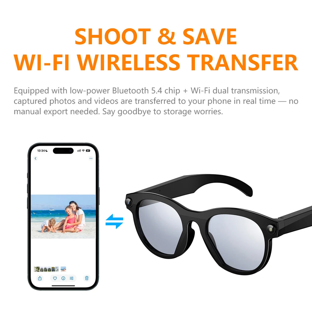 New Smart AI Glasses 500W Shooting Camera HD Photo Video Voice Call Translation Waterproof Bluetooth AI Motorcycle Glasses ﻿