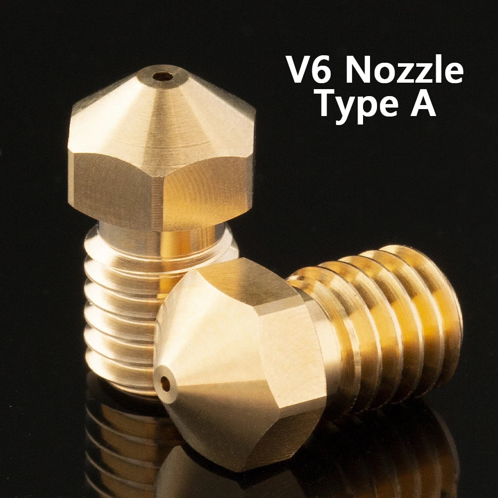 High Quality Series Brass V6 Nozzles for 3D Printer 0.4mm M6 Threaded Nozzle for Titan Extruder 3D Nozzles V5 V6 J-Head Hotend