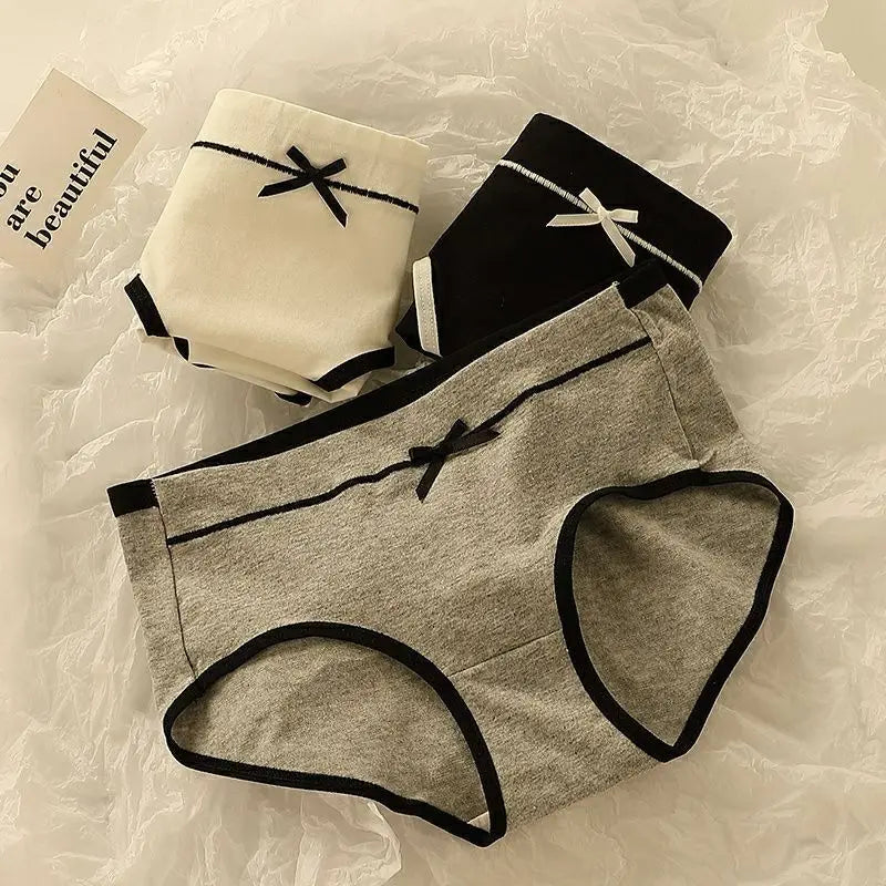 Women'S Underwear Set Breathable Full Panties For Girls Soft High Waist Briefs Student Style Pcs Antibacterial Ice Silk