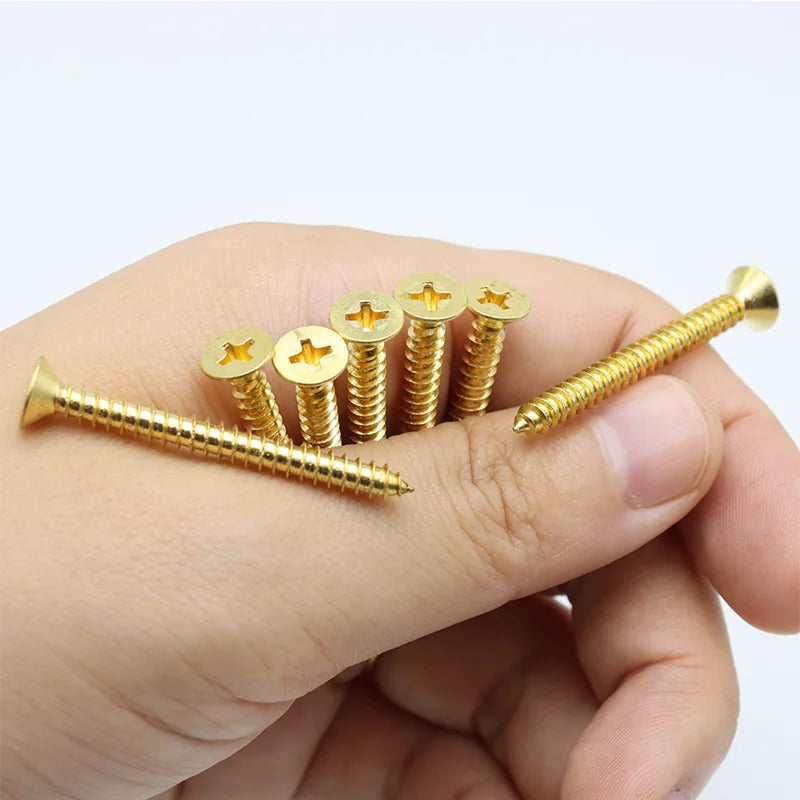 High Quality Brass Recessed Countersunk Flat Head Self-tapping Screws M2 M3 M4 Thermally Conductive Wood Phillips Furniture Bolt