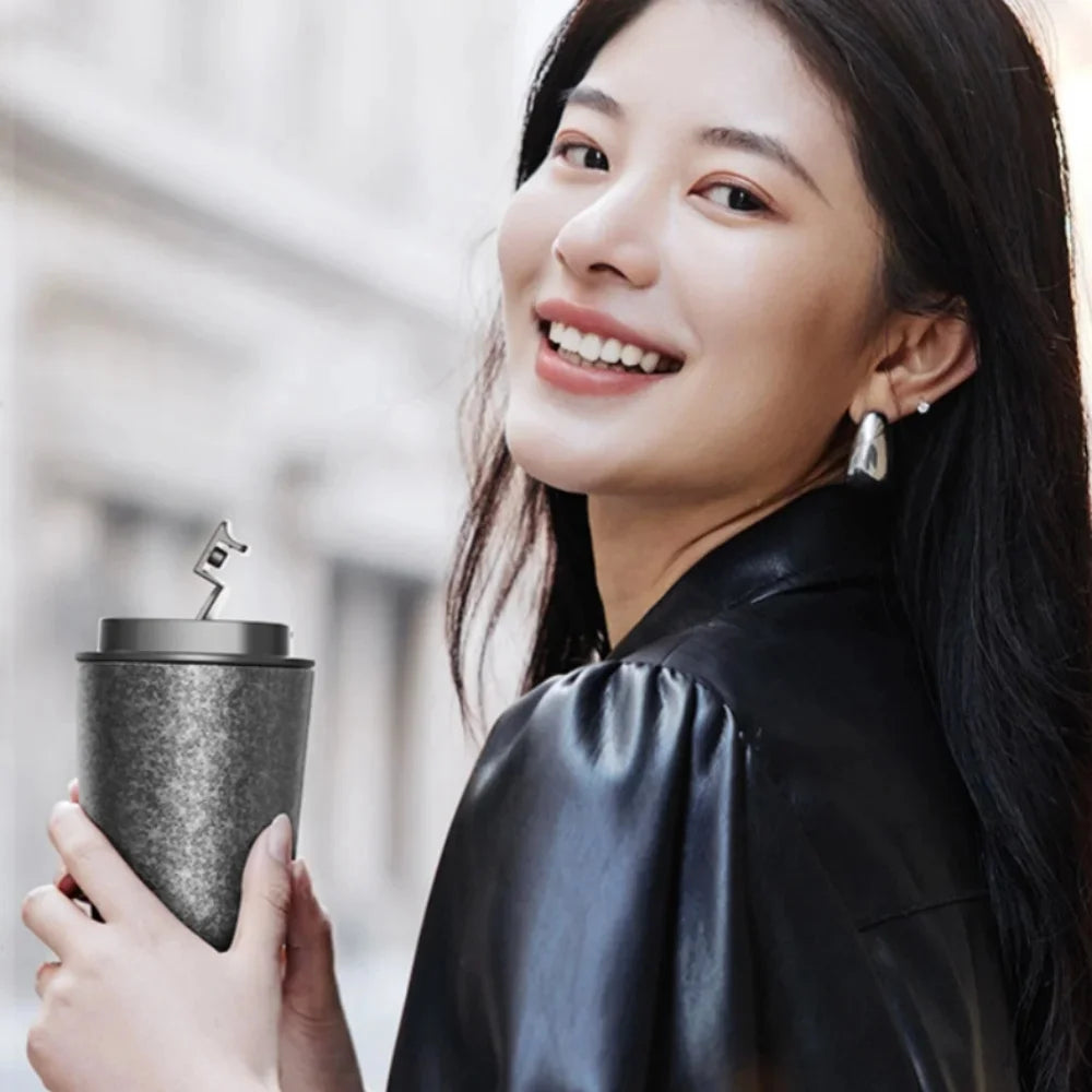 Titanium Liner Travel Coffee Mug Tumbler with Lid Reusable Insulated Thermal Cup Keep Cold Hot