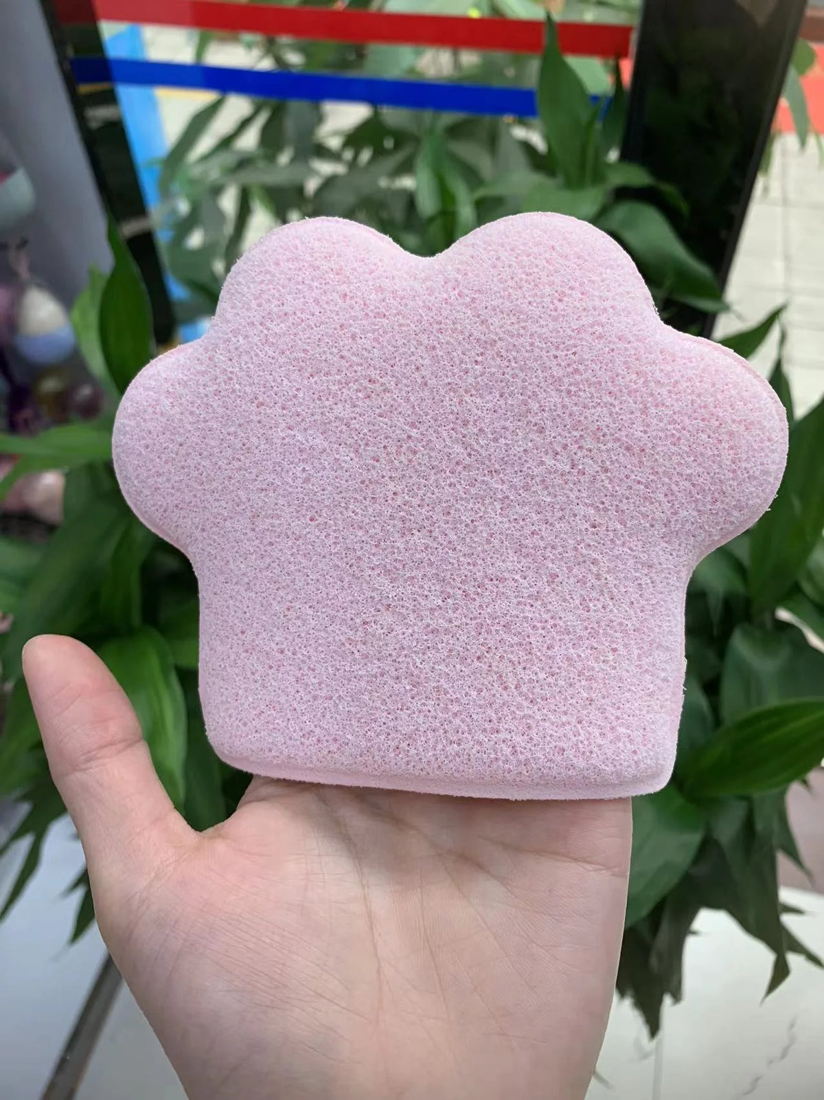 Cat's Paw Facial Sponge, Facial Cleansing Pads, Reusable Glove Bath Sponge, Bubble Exfoliating Pads for Deep Cleansing Pores