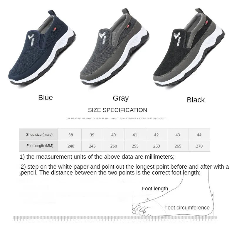 Men Running Hiking Sneakers Breathable Orthopedic Travel Plimsolls Slip On Comfortable for Outdoor Activity Hiking Walking