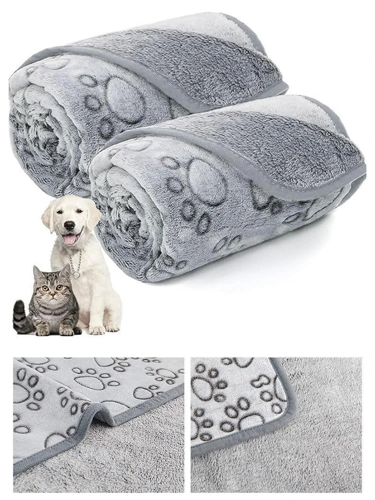 Winter Soft Dog Blanket Washable, Cat Blanket for Indoor Cats Mat Large Medium Small Dog Gifts Puppy Essentials (Grey) Bed