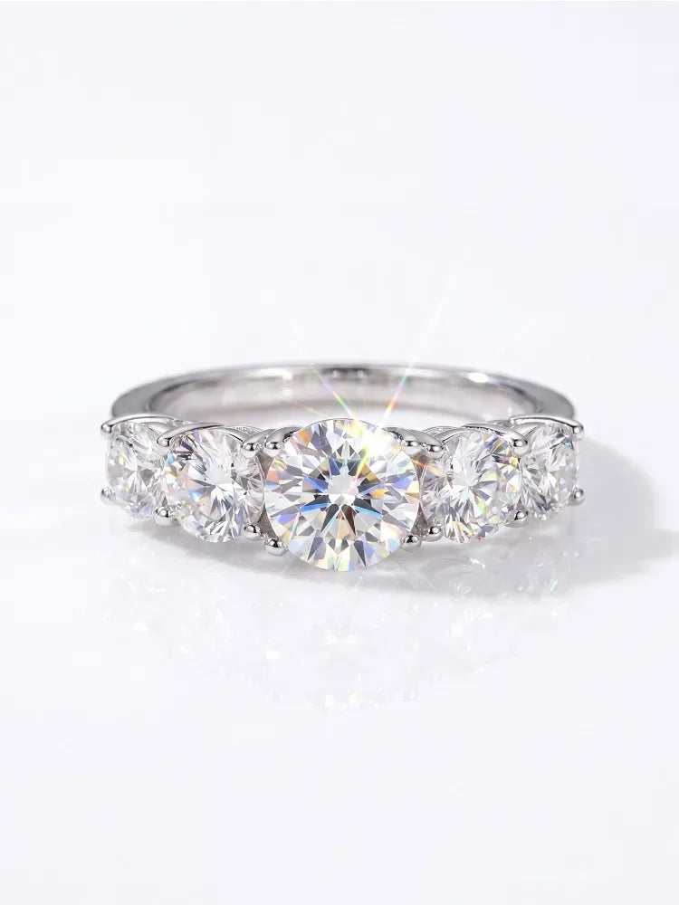 925 Sterling Silver Sparkling 1CT Real Moissanite Diamond Ring for Women Wedding Original High Quality Fine Jewelry