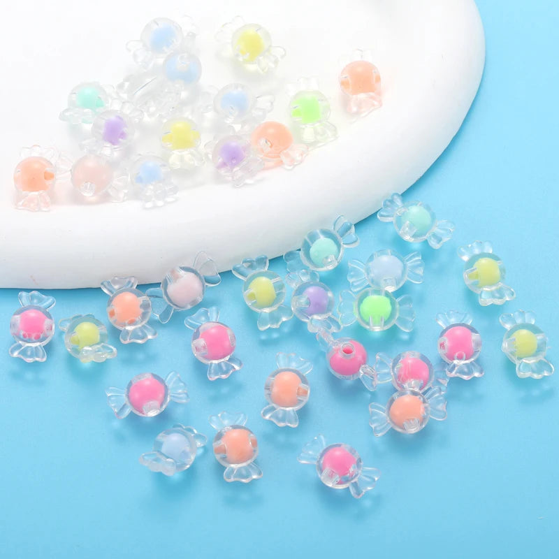 50-100pcs Acrylic Star Candy Color Bead Charms Loose Spacer BeadsBracelet Necklace Beads For Jewelry Making DIY Accessories W334