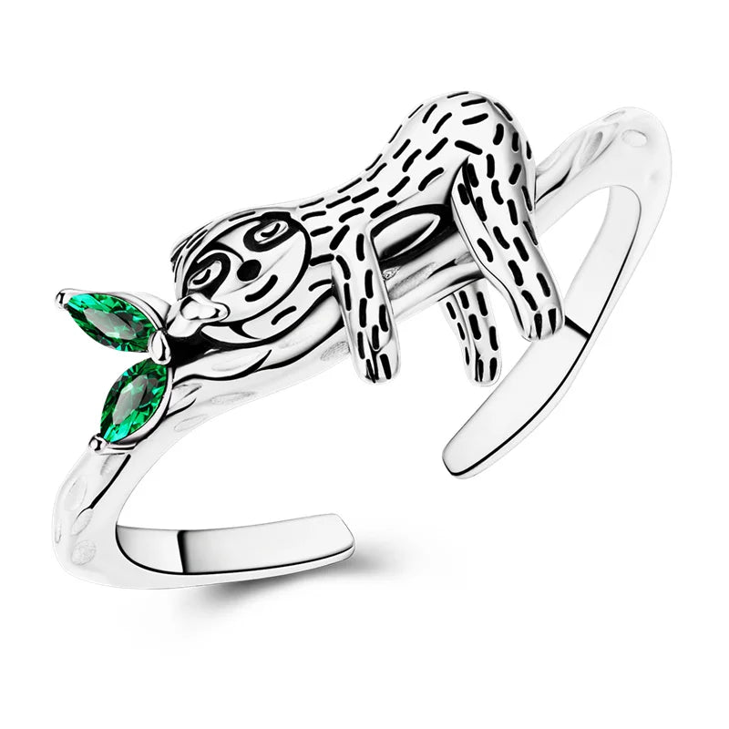 925 Silver Open Ring Sunflower Bee Star Eternal Love Jewelry Women's Wedding Gift