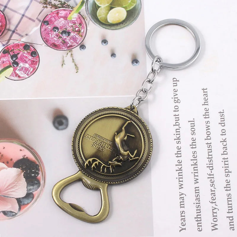 Classic Movie Dragon Shape Keychain Wolf Head Pendant Fashion Trend Bottle Opener Keyring for Fan Collectible Accessories