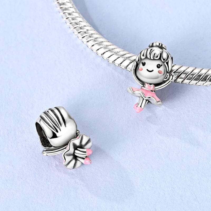 925 Sterling Silver Charms Pendant Beaded Fit Bracelet DIY Boy Girl Family Friendship Charm Making for Women's Fine Jewelry Gift