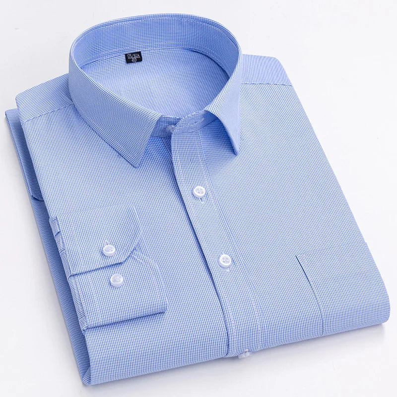 Men Print Shirts Casual Long Sleeve Striped Dress Shirt for Man Business Formal Slim Fit Button Up Polka Dot Men's Clothing