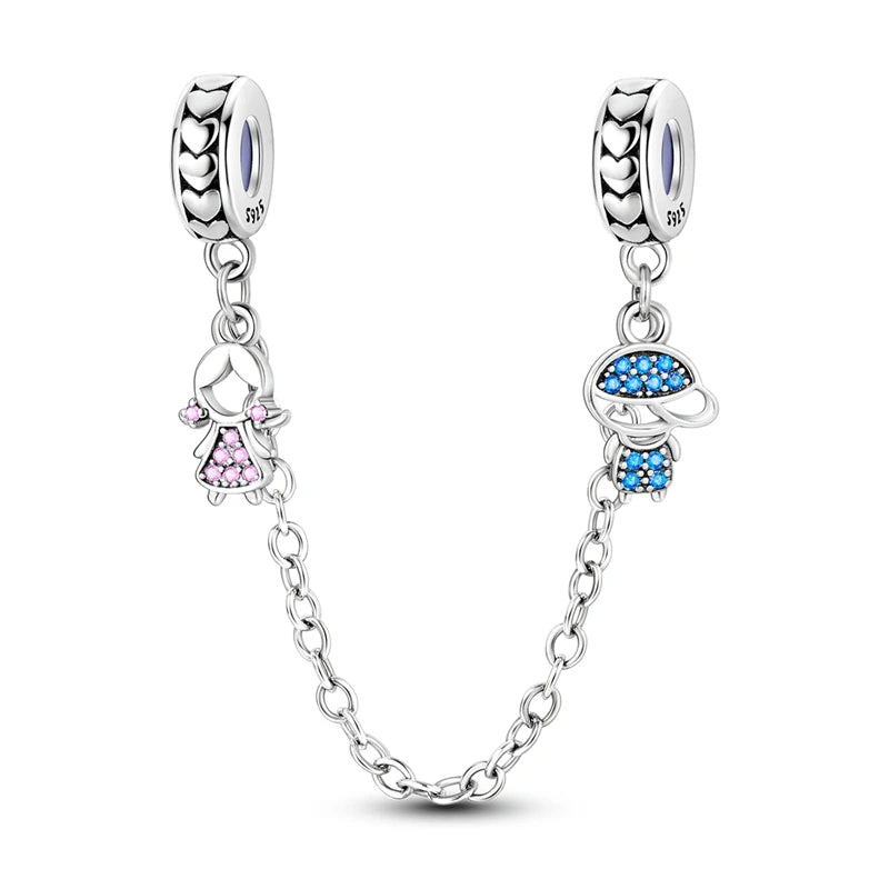 925 Sterling Silver Charms Pendant Beaded Fit Bracelet DIY Boy Girl Family Friendship Charm Making for Women's Fine Jewelry Gift