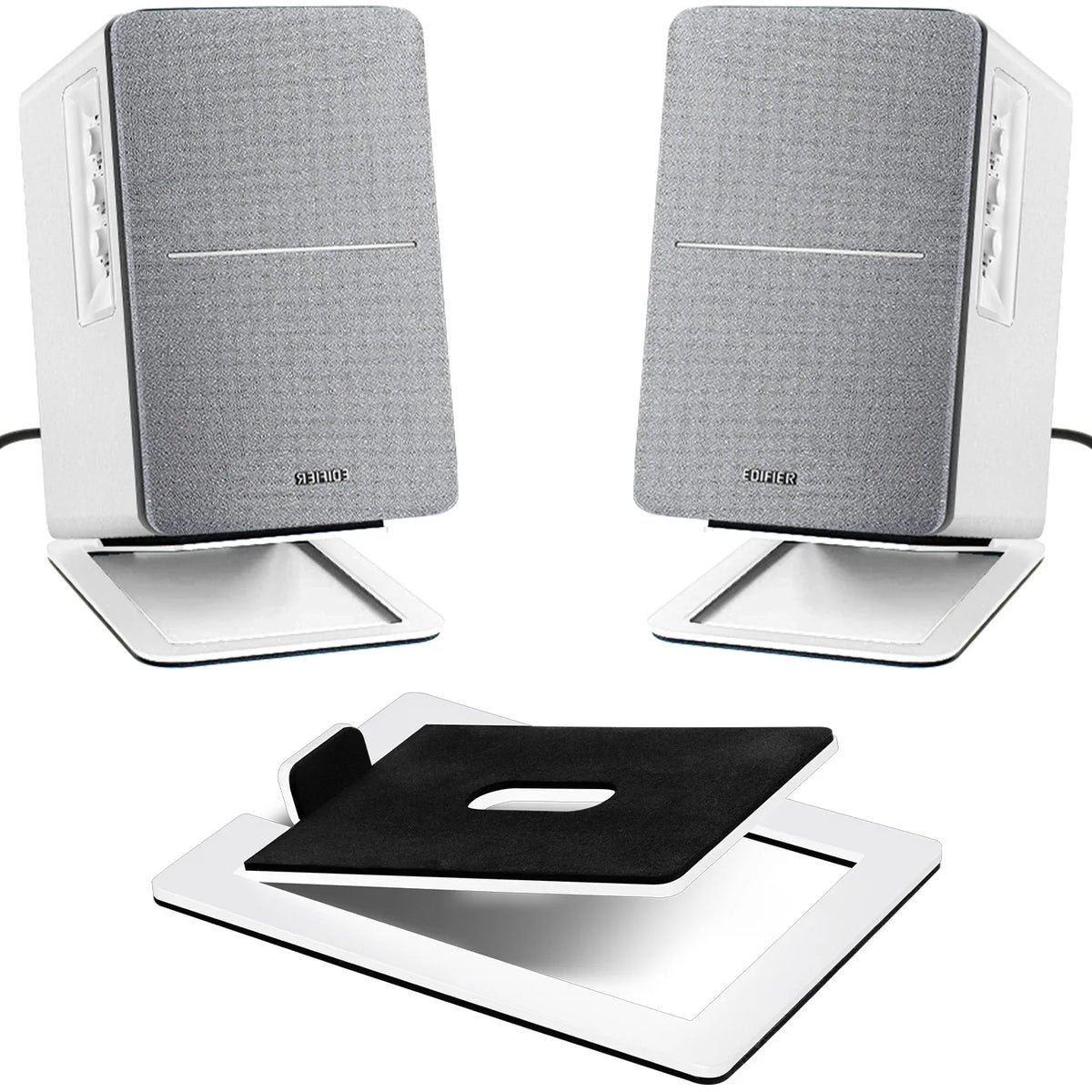 Speaker Support Base Is Made of Carbon Steel For Tabletop Speaker Bottom Stand with Shock Absorption and Enhanced Sound Quality