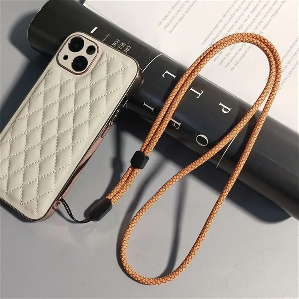 Fluorescent Long Phone Lanyard Neck Hanging Hanging Cord Cell Phone Strap Pendant Nylon Mobile Phone Chain Phone Case