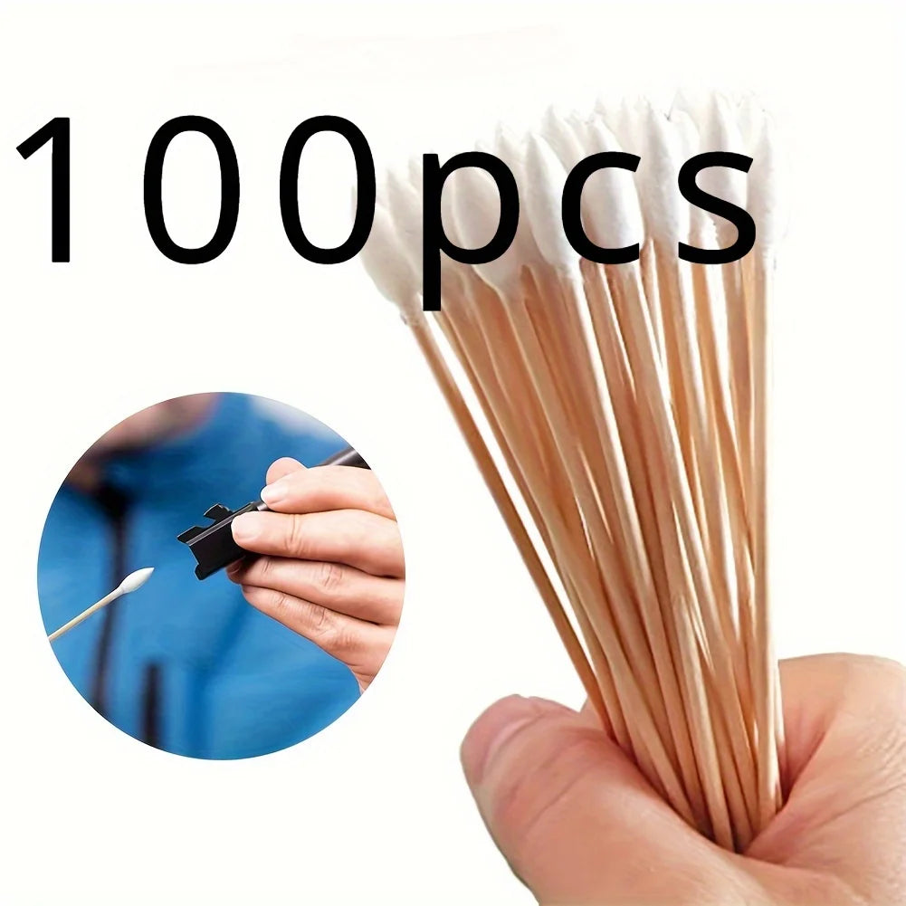 100/300/500pcs Double Pointed Cotton Swab Applicators - 6 Inch Long Cotton Swabs for Tattoo, Cleaning, Makeup & Ear Cleaning