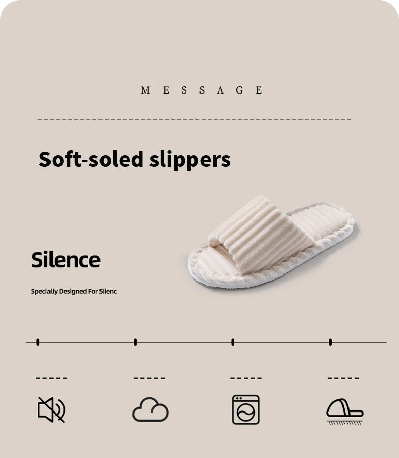 Men's open Toed Slippers Autumn and Winter Indoor Anti slip Breathable Bedroom Silent Couple's home Shoes for Srping and Autunm