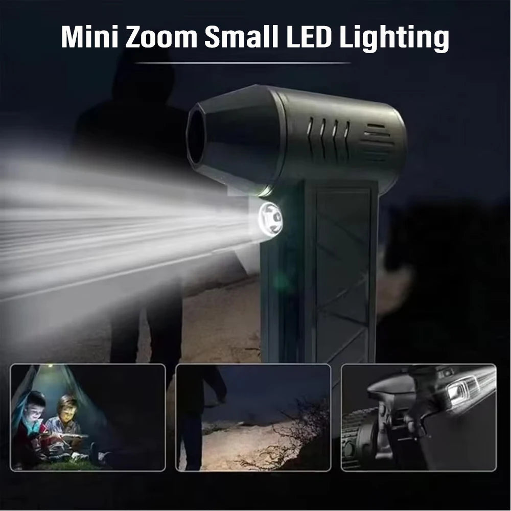 130000RPM Turbofan Powerful Snow Blower 52M/S Jet Fan 6000Mah Brushless Motor Handheld Duct Portable Type-C Charging