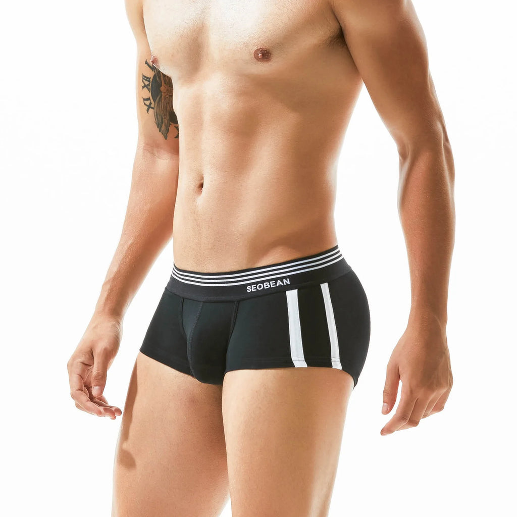 Simple solid color, men's boxers, cotton, men's U-convex shorts, comfortable men's boxers 80207