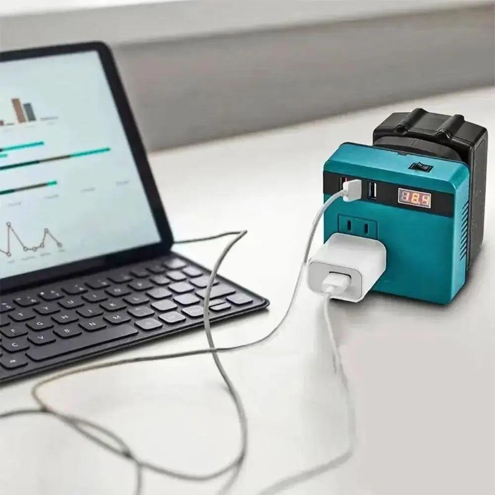 120W Lithium Battery Inverter 3 USB Ports High Power Battery Inverter Multifunction DC 21V To 220V Inverter Adapter for Makita