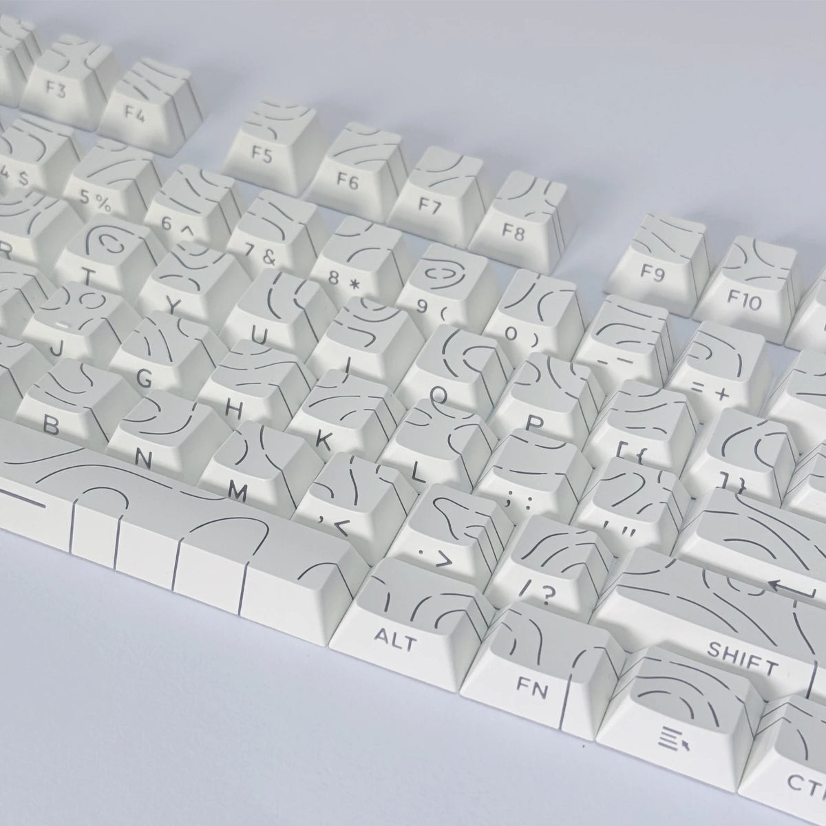 Lines Sided Shine Through Keycaps Cherry Profile Black White 97/133 Keys Customer keycaps for Mechanical Keyboard 60% 65% 75%