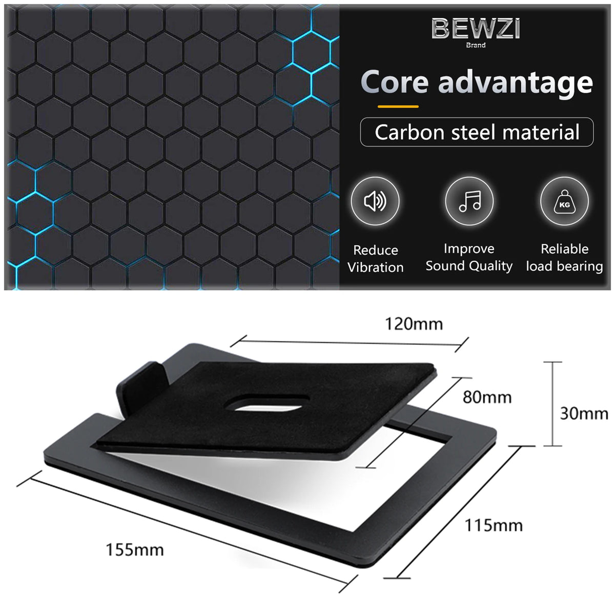 Speaker Support Base Is Made of Carbon Steel For Tabletop Speaker Bottom Stand with Shock Absorption and Enhanced Sound Quality