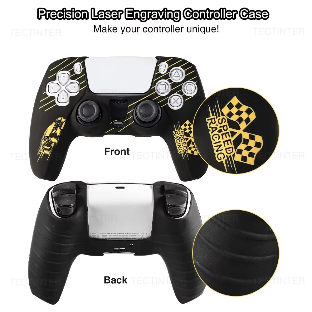 Protective Cover Skin for Playstation 5 Controller Anti-slip Silicone Case for PS5 Slim Gamepad Cover Thumb Grips Accessories