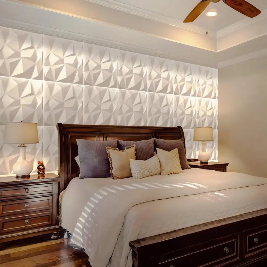 (pack of 12)Decorative 3D wall panel with diamond design, 30.48 cm x 30.48 cm