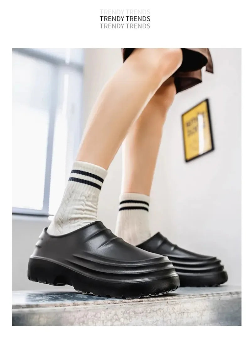 Men's Chef Shoes Summer Spring and Autumn Slippers Men Kitchen Shoes Couple Waterproof Shoes Women Chef Shoes EVA Man Sandals