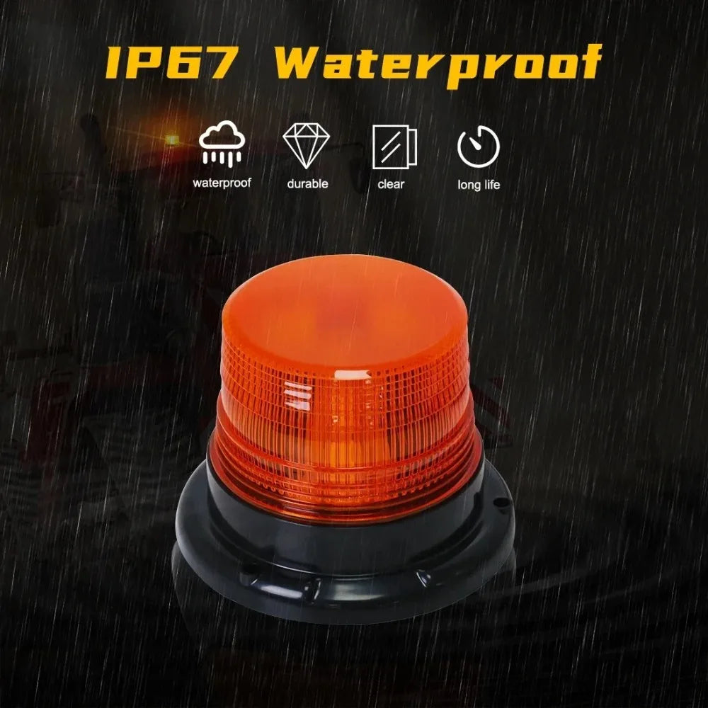 LED Car Truck Roof Top Warning Light Strobe Light Emergency Light Flashing Beacon With Magnetic Base For Security Auto 12V-80V