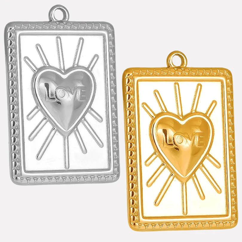 6pcs/Mix Classic Gold/Silver Color Heart Shaped Cross Irregular Shaped Pendant Stainless Steel Diy Women Necklace Accessories