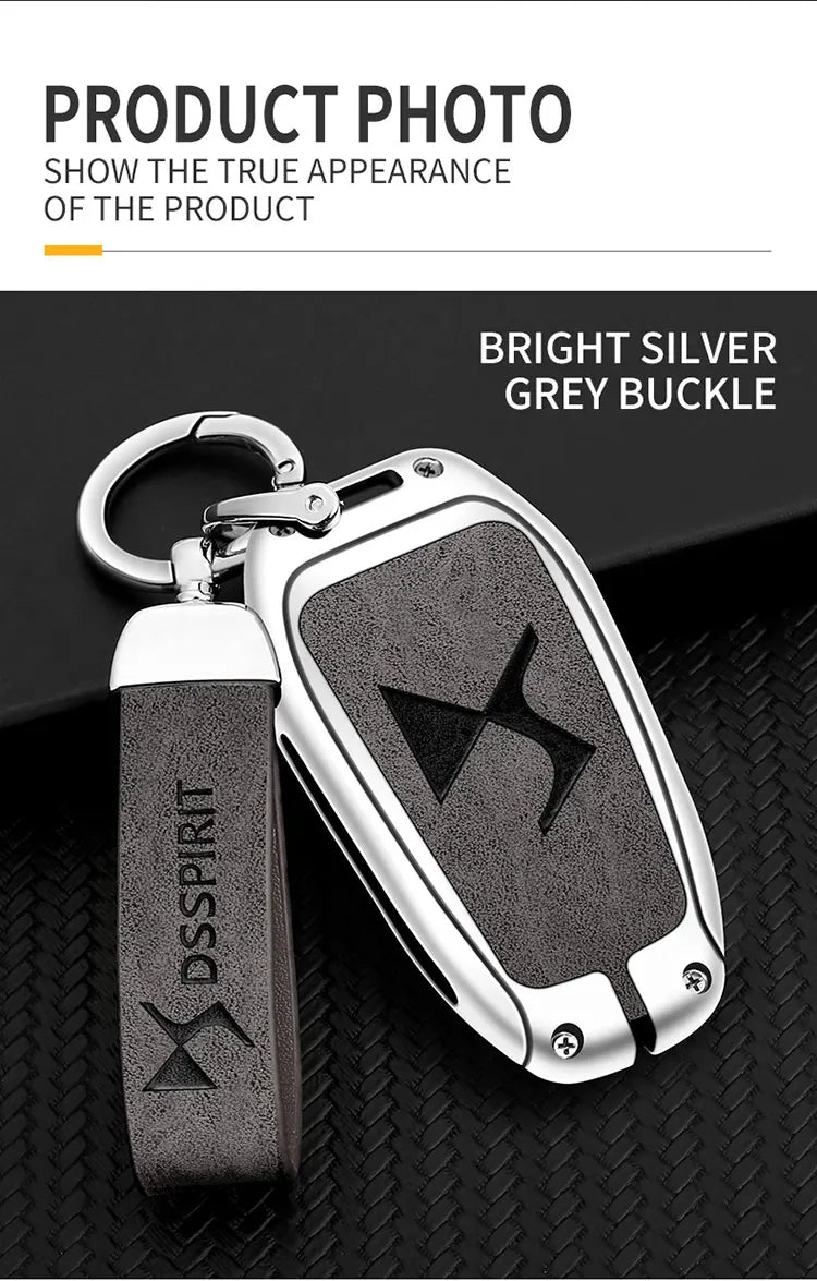 Zinc Alloy Car Key Case Cover Shell for DS DS7 DS5 DS6 DS9 New Energy DS4 Dias Protective Key Chain Bag Keyless Auto Accessories