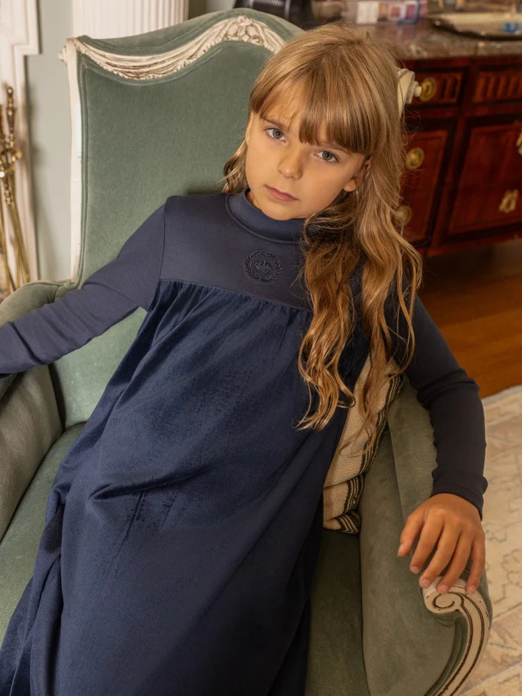 AP AW26 Friday Night Collection Boy Girl Velour With Jersey Fabric Family Matching Clothing Maxi Dress Set Clothes