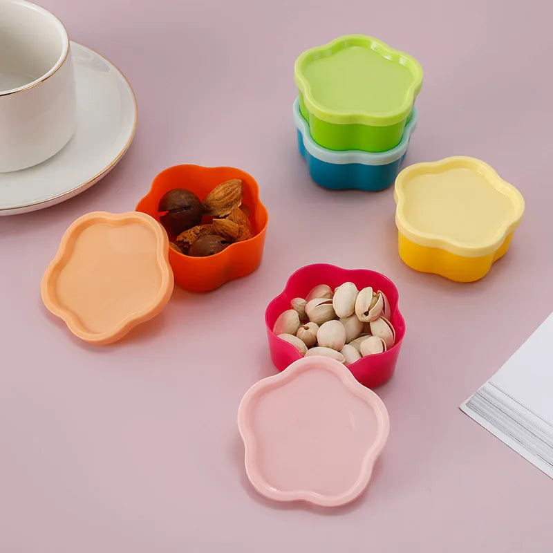 5PCS Mini Lunch Box Condiment Storage Box With Lids Reusable Salad Dressing Jam Containers Portable Nut Snack Kitchen Storage