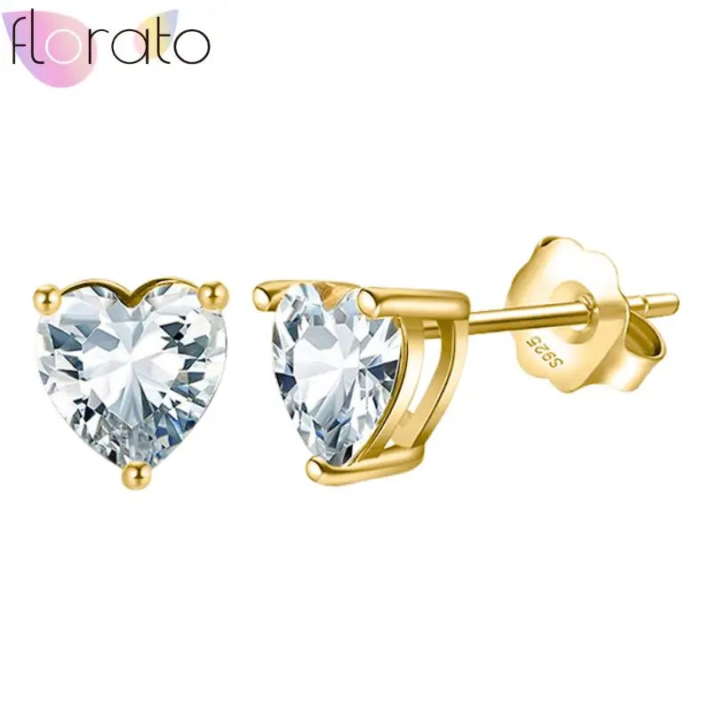 925 Sterling Silver Ear Buckle Retro Metal Heart Pendant Hoop Earrings for Women CZ Huggie Earrings Fashion Females Jewelry